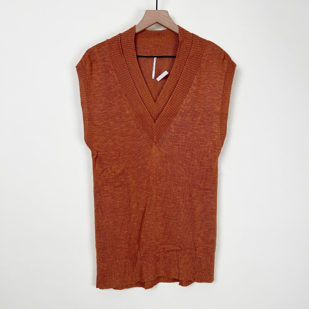 New Free People Hannah Tunic Sweater Vest Oversized Knit Mini Dress Long Top - Picture 4 of 11